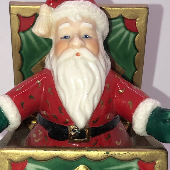 Department 56 Santa Music Box Jack In The Box Trinket Ceramic - Picture 2 of 7